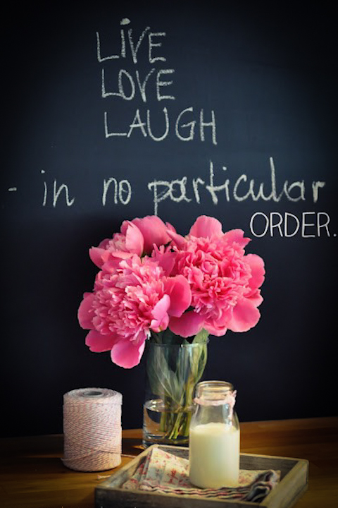live love laugh quote with flowers